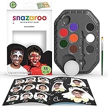 Snazaroo Face Paint Set, Halloween, 8 Colors with Accessories - Complete Face Painting Kit, Safe Water-Based Formula for Halloween, Birthday Parties, Theater