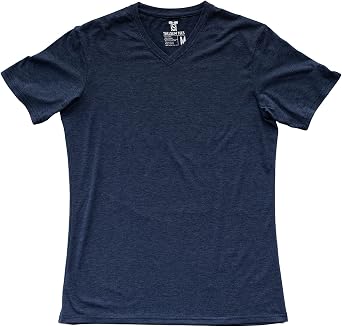 Mens Tall Slim-Fit Short Sleeve V-Neck T-Shirt, Soft Poly/Rayon Blend Long Tee