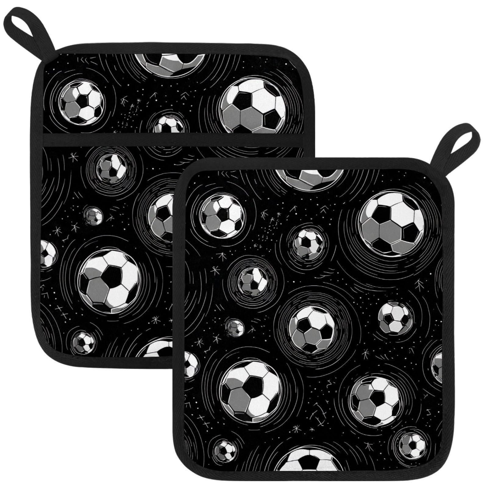 VAPOKF Footballs Kitchen Hot Pot Holder, Pot Holders Heat Resistant Pot Holder with Pocket Heat Resistant Trivets for Hot Pans Cotton Pot Mitts for Kitchen Cooking Baking