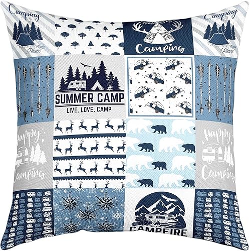 Erosebridal Fundas de almohada rústicas y modernas de granja, fundas de almohada para caravana, fundas de cojín de automóvil para exteriores, oso
