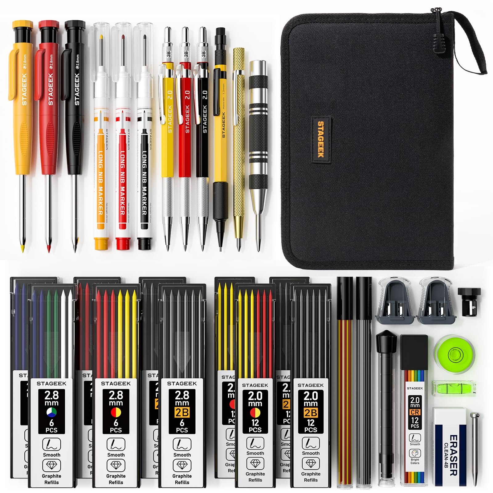 筆記具 Summa Amazon.com : STAGEEK 34PCS Carpenter Pencils with Sharpener