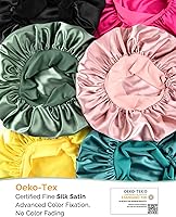 Vista 4 de YANIBEST Adjustable Silk Bonnet for Sleeping Women Double Layer Satin Bonnet Reduce Friction Prevent Frizz Curly Hair Salvia