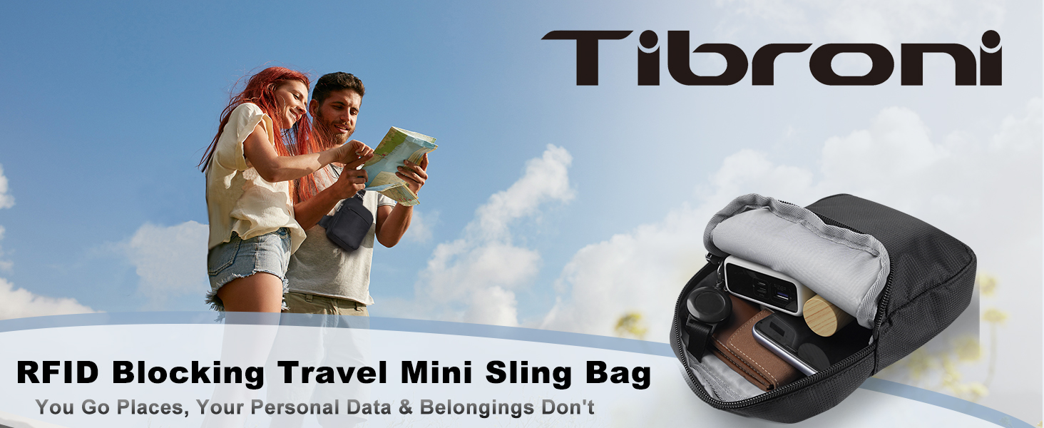 Tibroni Anti-Theft Sling Bag – RFID Blocking Crossbody Chest Bag With Locking Zipper For Men & Women
