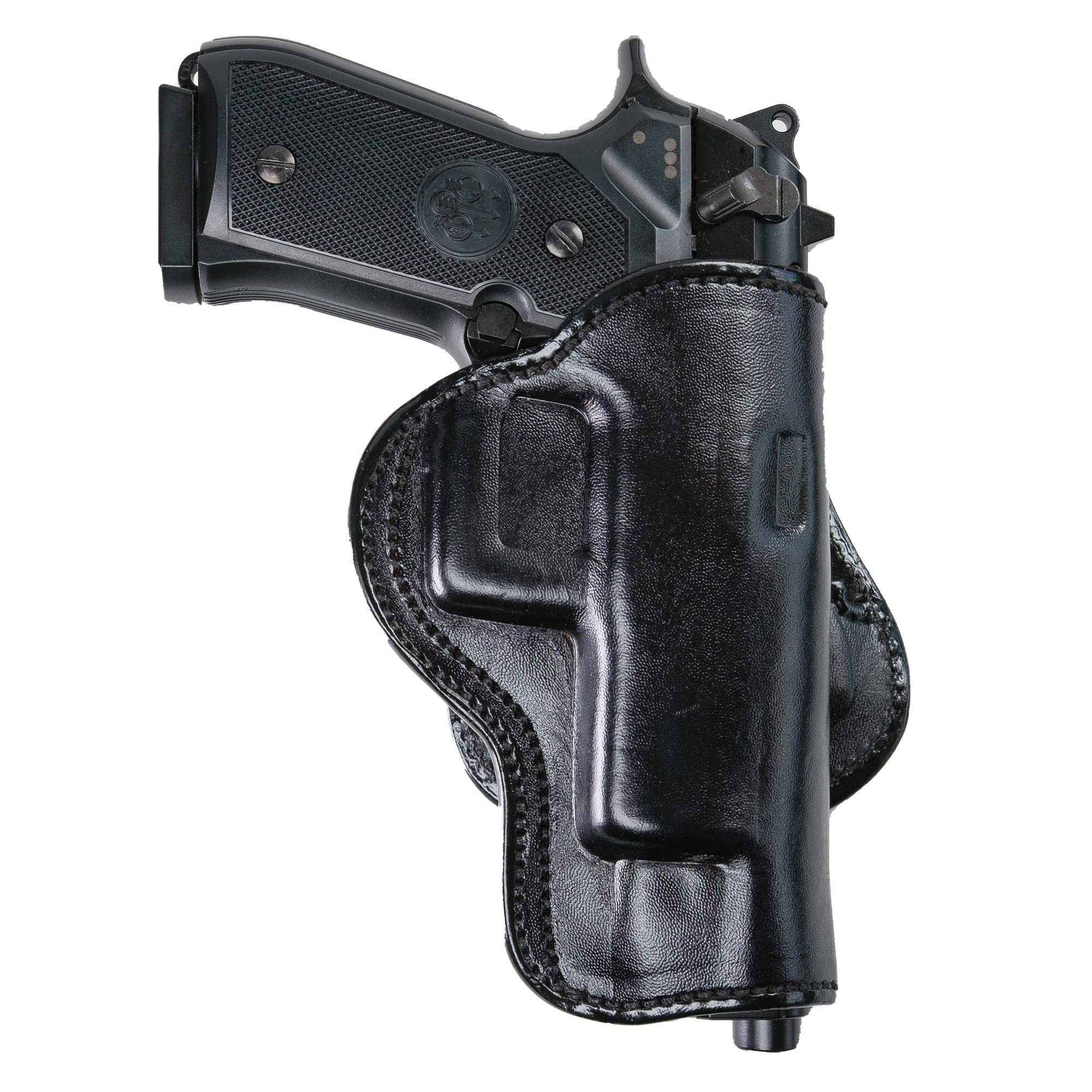 Maxx Carry Compatible with Leather Paddle OWB Gun Holster fits Glock G34 9mm | Beretta 92 F, 92 FS, 92 A1, M9 A1, 96 A1, 96 FS | Springfiel XDM 4.5 and 5.25 inch | Taurus 92