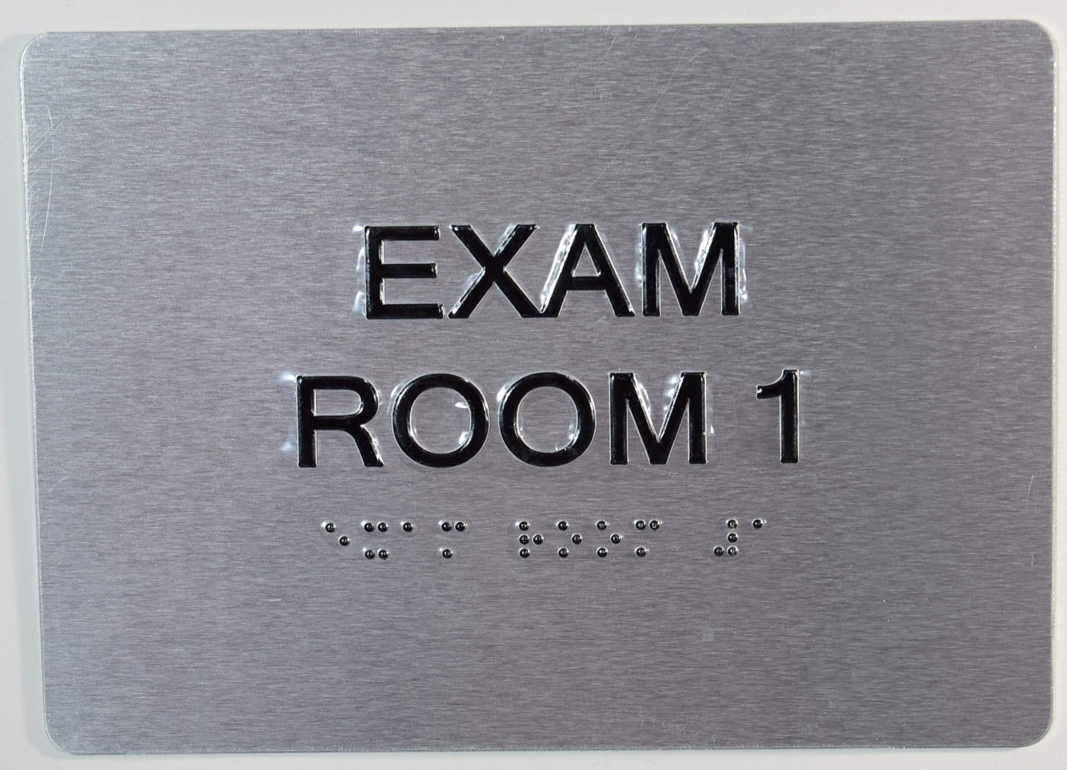Exam Room Sign Numbers 15 w/Braille, ADA Compliant (15