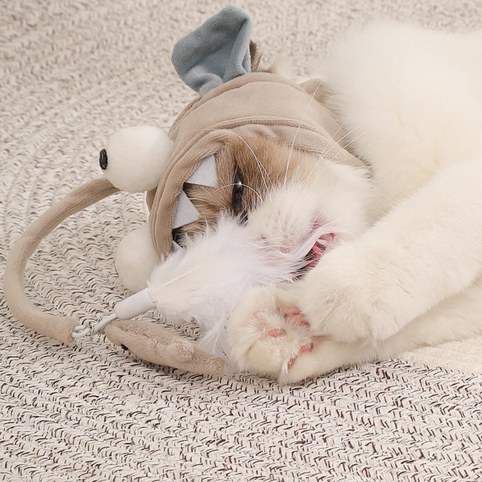 Amazon | 猫じゃらし帽子 | 頭にかぶった猫の帽子セルフサービス
