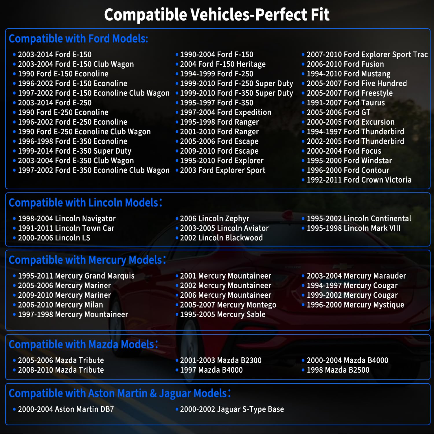 4PCS Oxygen Sensor Upstream Downstream O2 Sensor Compatible with Ford F150 F250 Ranger Expedition Explorer Escape, Mazda Tribute, Lincoln & More Replace# 15716,15717,15718, 15719,ZZC318861