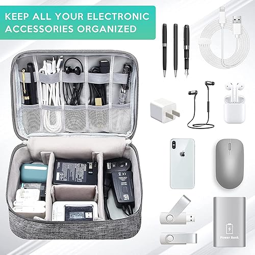 Miniatura 3 de Organizador de electrónica Bolsa organizadora de cables de viaje Bolsa de almacenamiento digital portátil impermeable Caja de accesorios