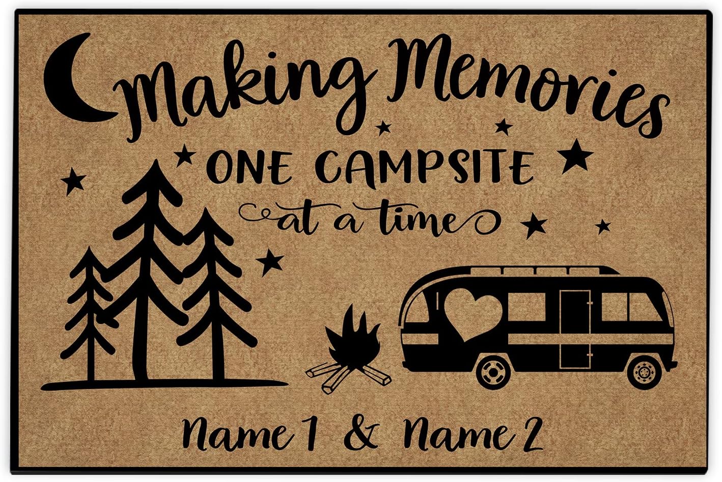 Personalized Camping Doormat - Making Memories One Campsite at A Time 24"x16" 30"x18" Outdoor Camping Mat - Custom RV Accessories for Travel - Welcome Doormat Trailver Rug Gift for Campers