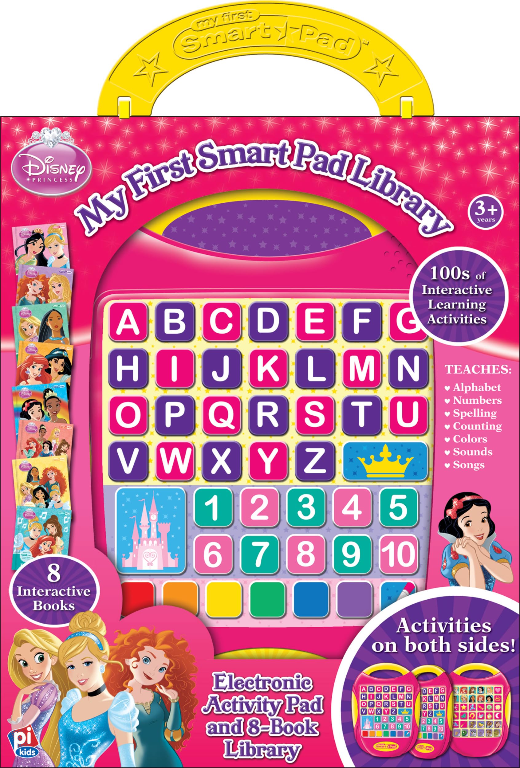 Disney Princess Cinderlla, Rapunzel, Belle, and more! - My First Smart Pad Library Electronic Activity Pad and 8-Book Library - PI KIds