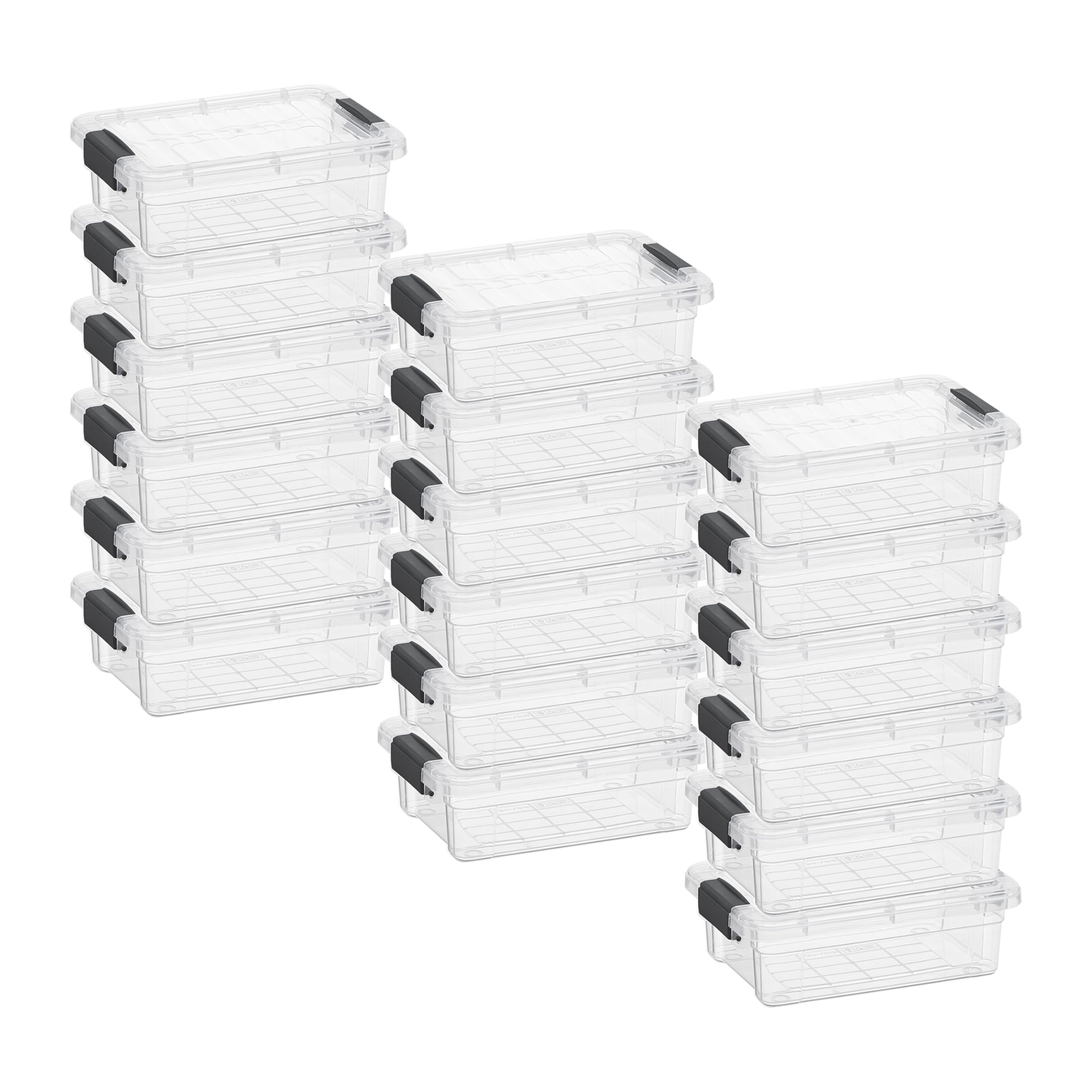 Superio 1.27 Quart Clear Plastic Storage Containers with Lids, Stackable Organizer Bins, BPA-Free Storage Boxes for Home, Office, Dorm &amp; Classroom, 18 Pack