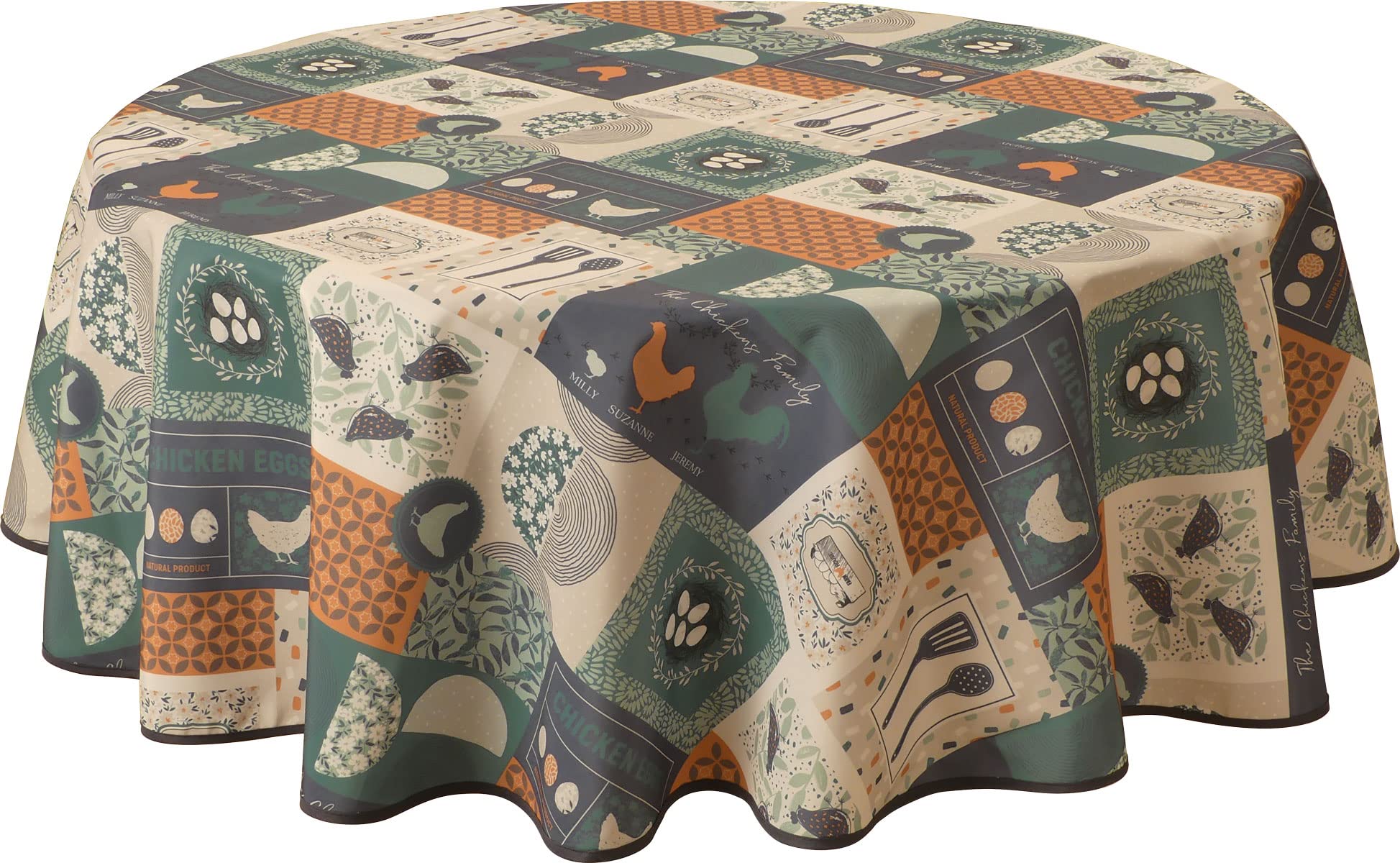 Le linge de Jules - Mantel Antimanchas (Redondo, 160 cm), Color Verde