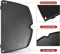 Vista 5 de GGC Plancha 6558 para parrillas Weber Q100 Q120 Q1000 serie Q1200, piezas de parrilla de hierro fundido para parrillas Weber Q100, plancha de cocina
