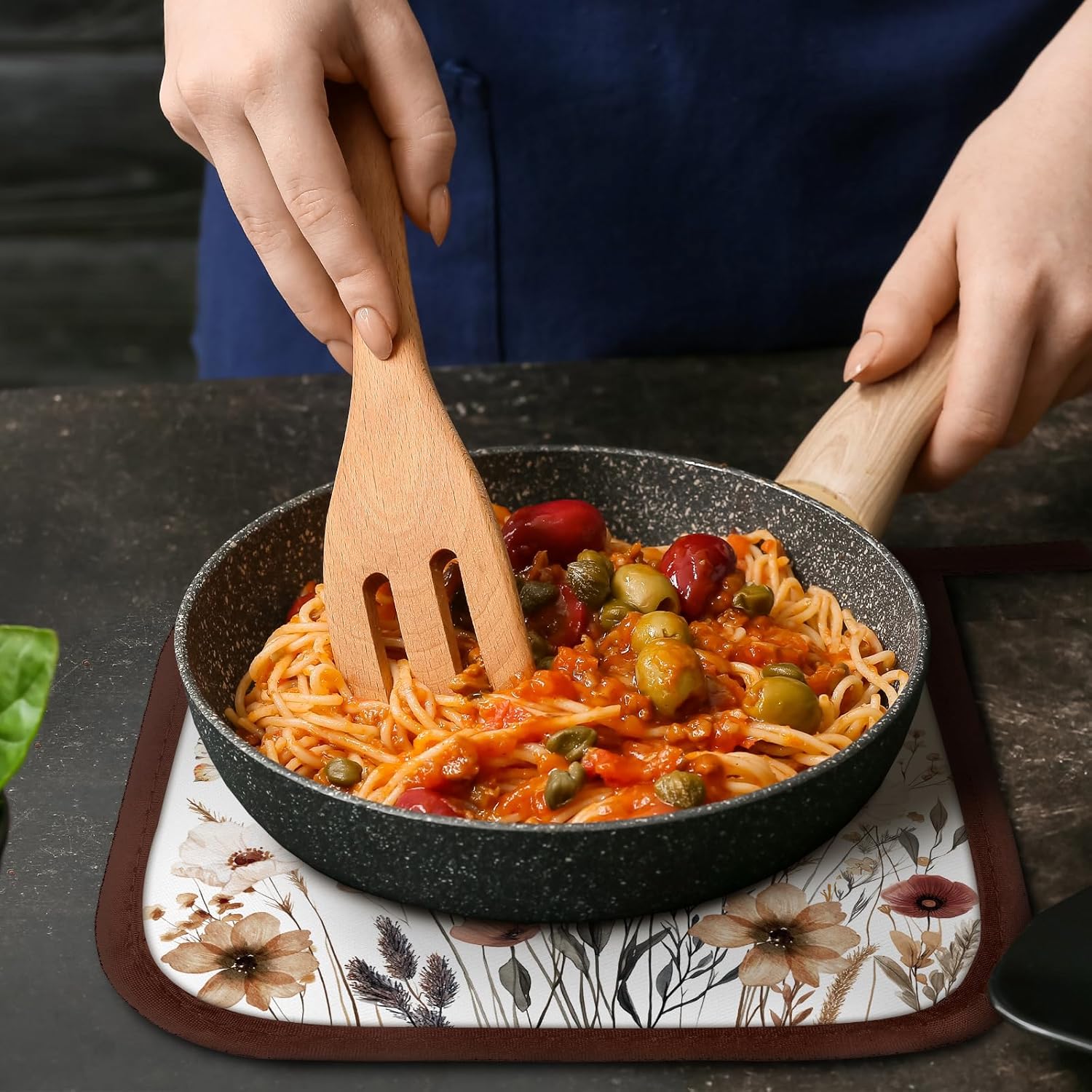 Bencailor ポケット付きポットホルダー 12個 キッチンホットポットホルダー ホットパッド オーブンミット クッキーバッグ