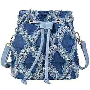 Amazon.com: QZUnique Denim Bucket Bags Women Jean Mini