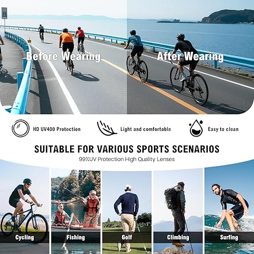 Miniatura 5 de MALIDAK Gafas de sol deportivas para hombres y mujeres, jóvenes, gafas de sol de béisbol, protección UV400, gafas de ciclismo para hombres