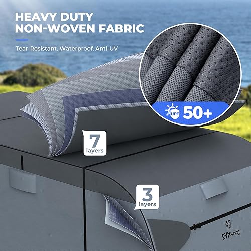 Miniatura 2 de RVMasking Cubierta resistente de 7 capas para remolque, caravana, resistente al viento, para autocaravana de 24 pies 1 a 26 pies, resistente a los