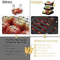 Vista 4 de Bamboo 3 Tier Fruit Basket For Counter, Large Capacity Fruit Storage Countertop, Fruit Holder, Wooden Pantry Organizers and Storage, Kitchen