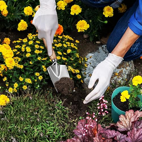 Miniatura 3 de Juego de herramientas de jardín de acero inoxidable con asas de ceniza, kit de jardinería para excavar, podar, plantar, herramientas