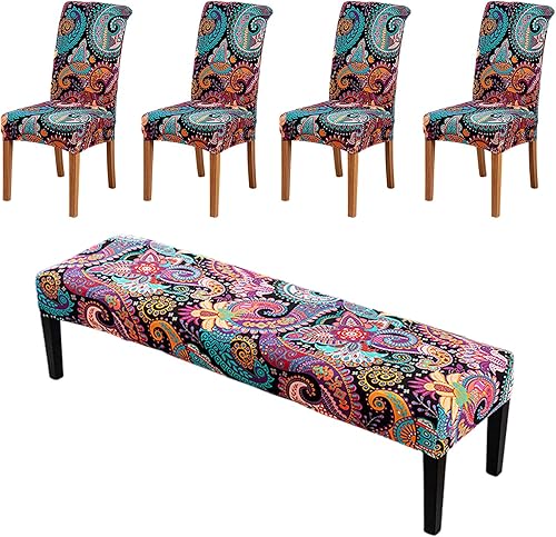 Vista 83 de Eco-Ancheng Funda para silla de comedor, funda extraíble para protección de banco, asiento y silla, sala de estar y cocina A1