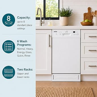 SPT SD-9254W Energy Star 18 Built-In Dishwasher w/Heated Drying White