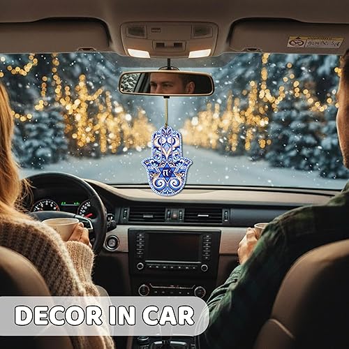 Miniatura 6 de Adorno de mano de Hamsa, regalo de Judaica, estrella de David Hanukkah, decoración de pared de Hamsa, regalos de Hanukkah, adorno para automóvil