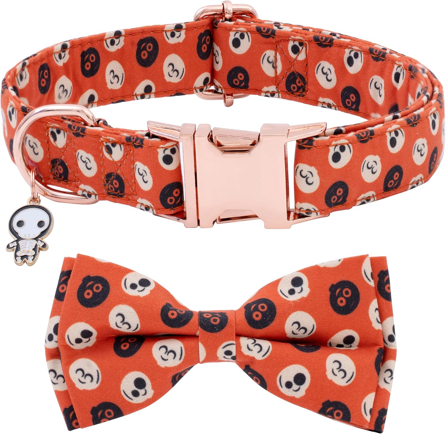 Faygarsle Fall Dog Collar with Bow Tie,Pumpkin, Small Medium Large Dogs S