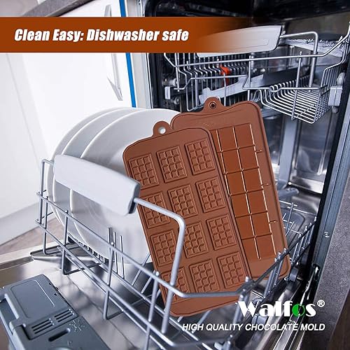 Miniatura 39 de Walfos Molde de silicona para letras y números de chocolate, molde antiadherente para chocolate, hecho de silicona de grado alimenticio, sin BPA, 2