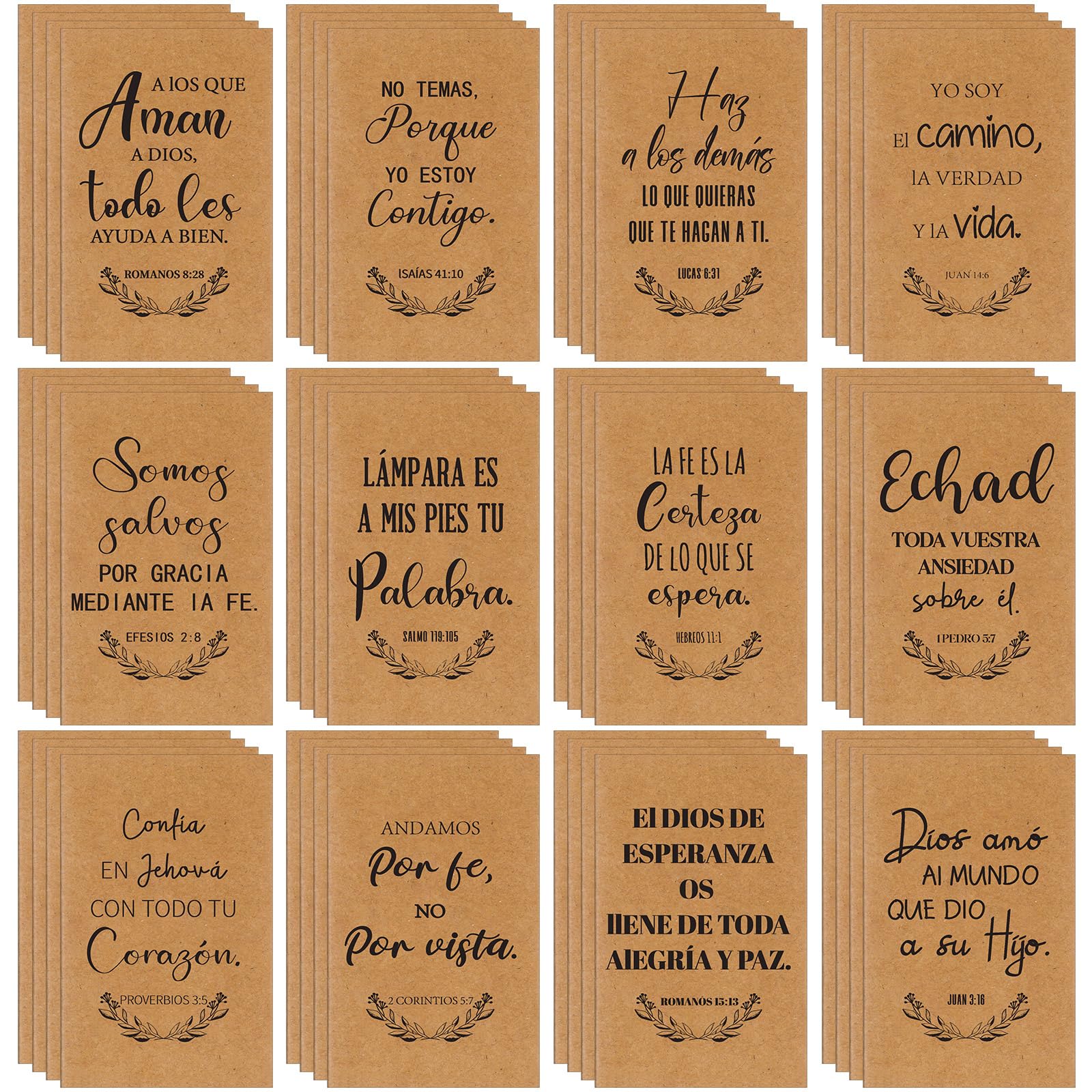 Thenshop 48 Pcs Easter Spanish Christian Notebook Gift Bulk Regalos Cristianos En Español Notebook Religious Bible Verse Journal Christian Gift for