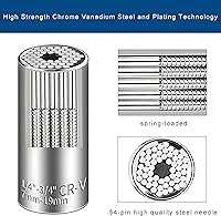 Vista 4 de [2PCS] Llave de vaso universal súper para estándar 1/4'' - 3/4'', 7mm-19mm métrico, llave de vaso ajustable multifunción con llave de trinquete, kit