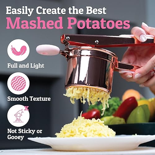 Miniatura 22 de PriorityChef - Prensa de papas grande de 15 onzas, de acero inoxidable resistente, herramienta de cocina, prensa y triturado para un puré de papas