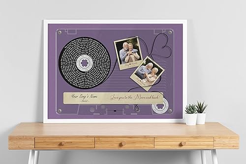 Vista 7 de SANTANNA Letras de canciones de música personalizadas, impresiones de cinta, fotos de amor personalizadas, nombres, texto, póster de pared