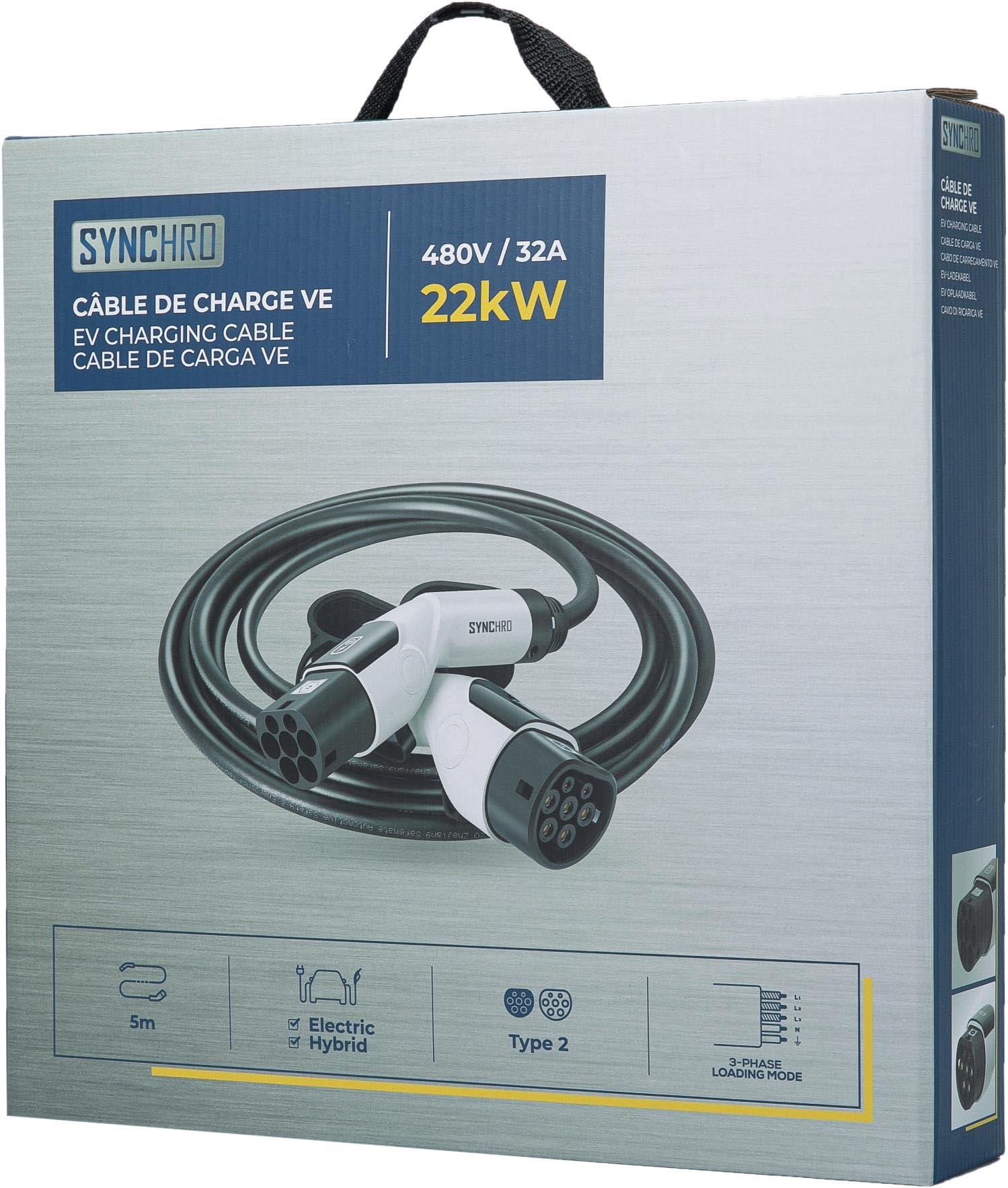 SYNCHRO Câble VE à Charge T2 triphasé 22kW (32A)