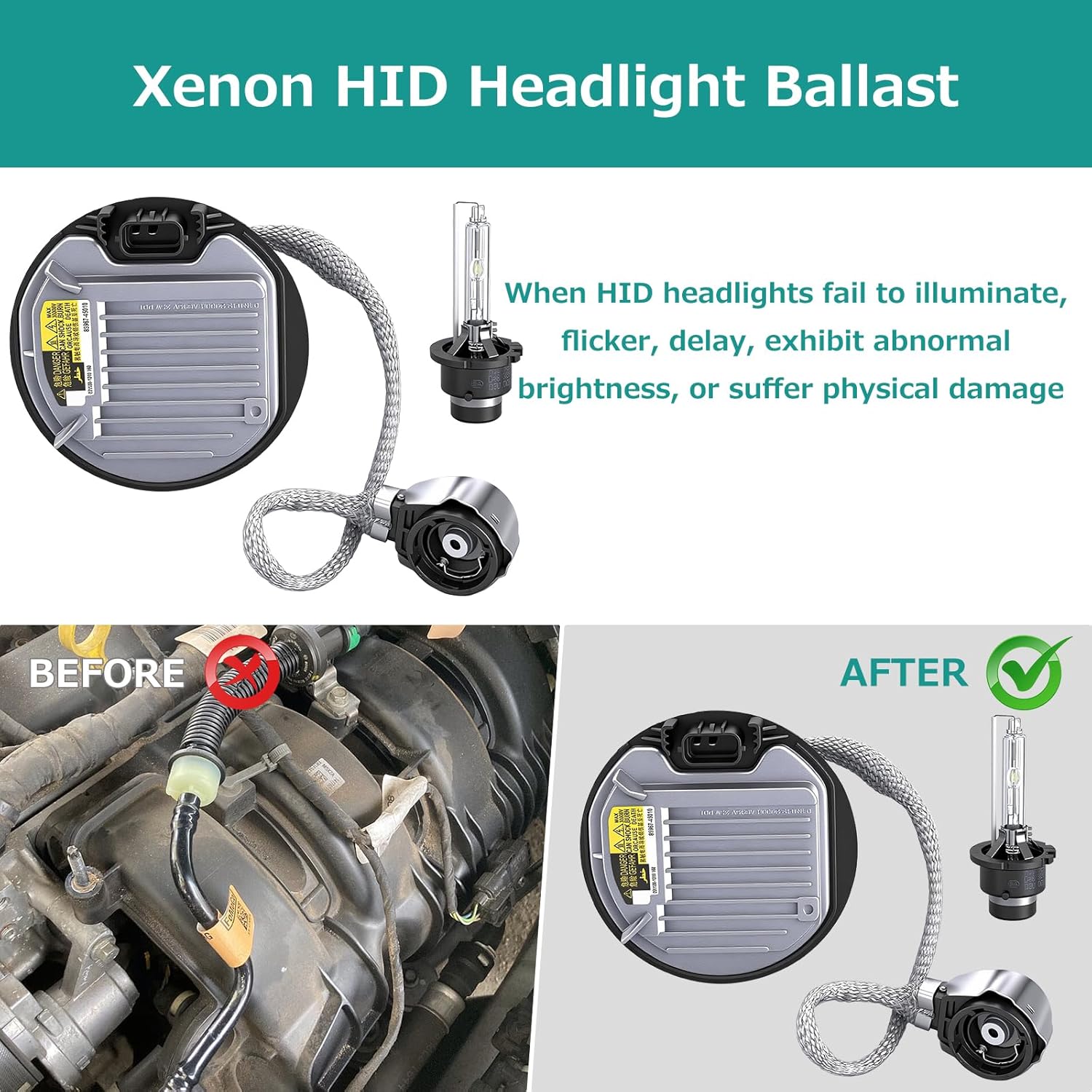 85967-08020 HID Xenon Headlight Ballast & D4S Bulb for Lexus IS250 IS350 2014-2015, Lexus RX350 GS350, Subaru Forester, Toyota Prius Replaces 85967-45010, 85967-75020