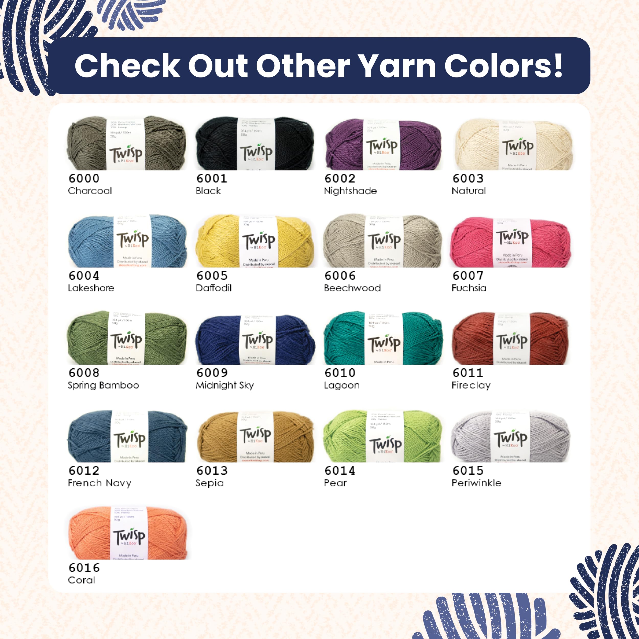 Amazon.com: HiKoo Twisp Yarn, Soft Pima Cotton, Bamboo Viscose and