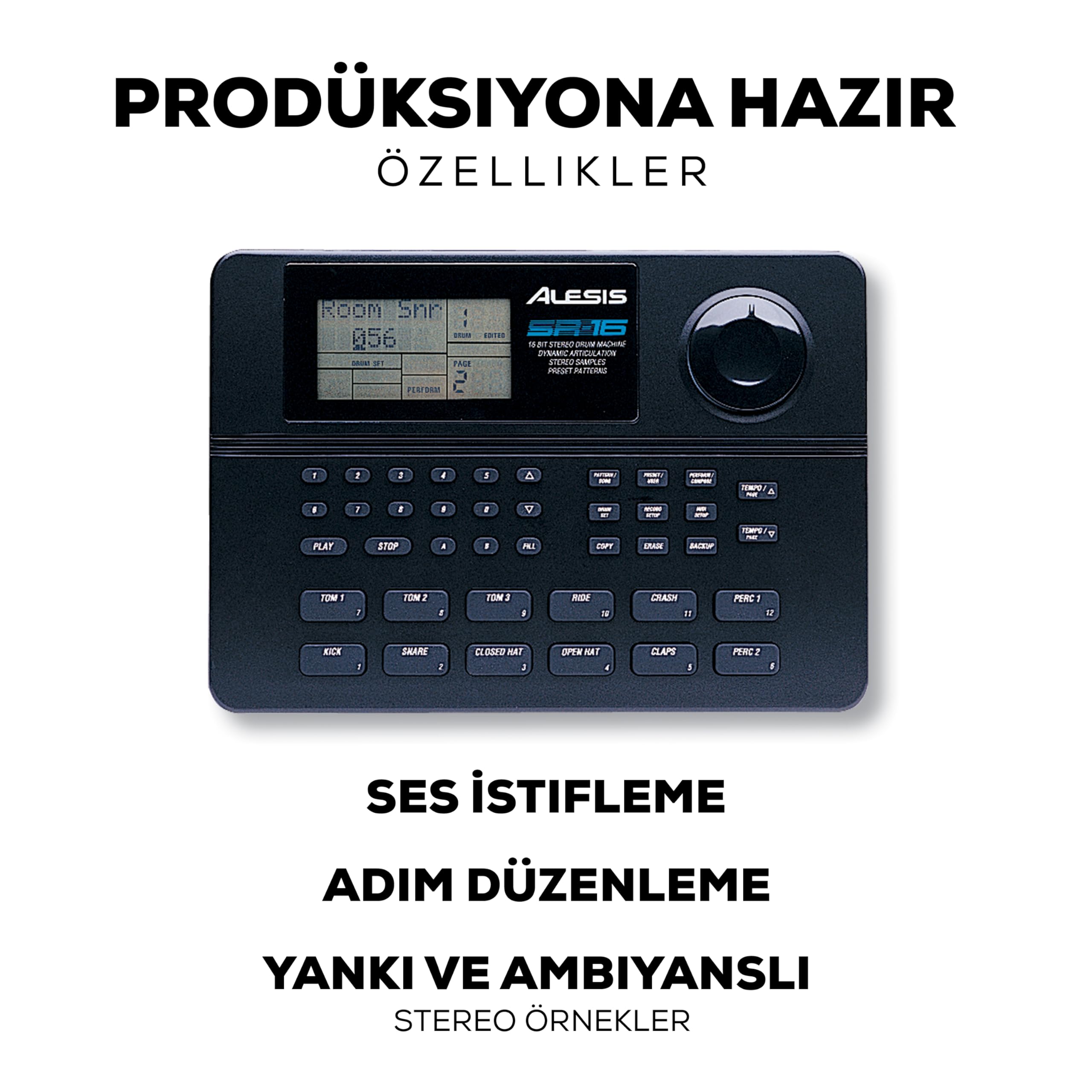 Alesis SR-16 - Stüdyo Kalitesinde Bağımsız Klasik Davul Makinesi