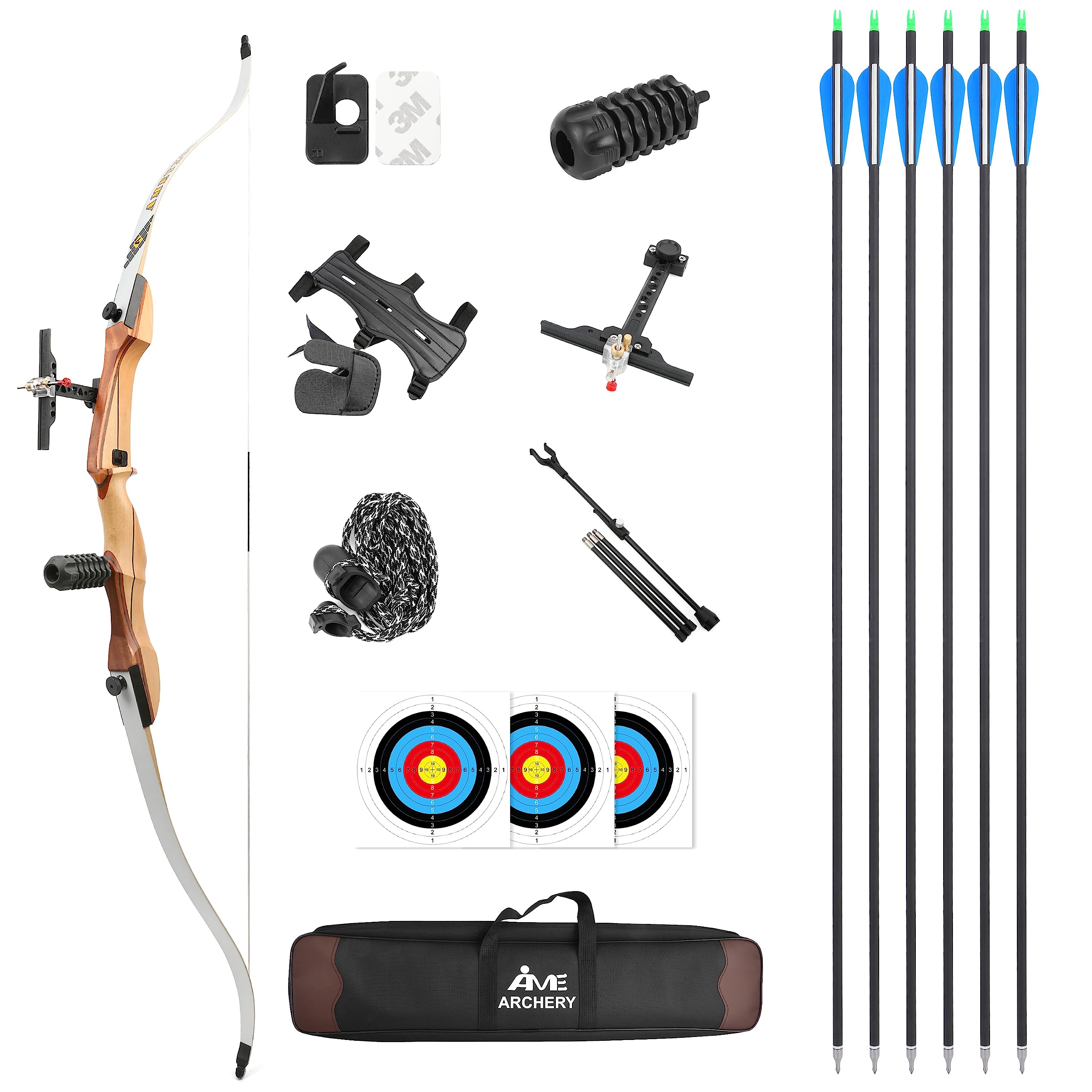 66" 68" 70" Bogenschießen Recurve Pfeil & Bogen Set für Erwachsene und Anfänger 14-40lbs Abnehmbarer geteilter Bogen für das Schießen im Freien Schießstand Bogenschießen Üben