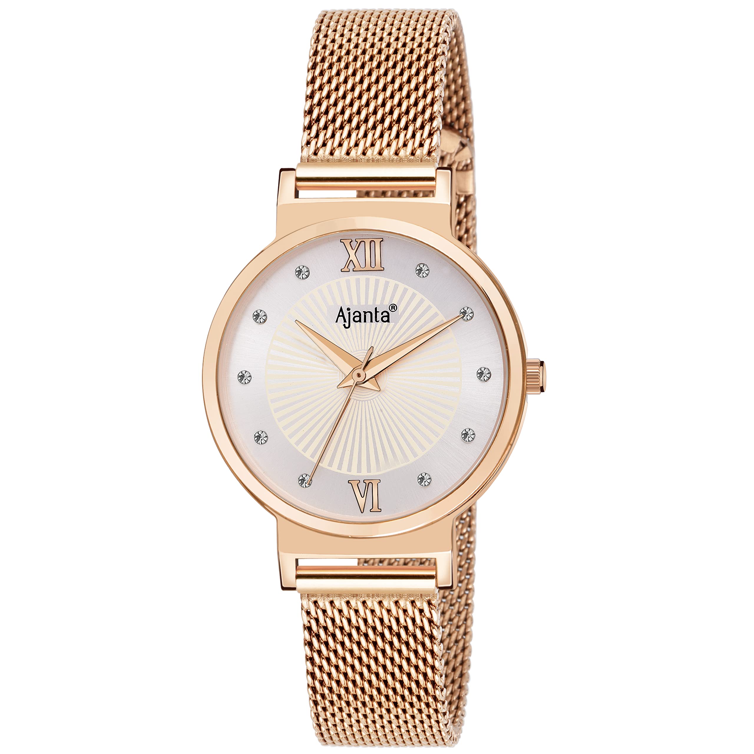 Ajanta Quartz Analog Watches for Women Stainless Steel Ladies Wristwatch for Her (Rose Gold- White) (B0B1WZ2FZW) Amazon Price History, Amazon Price Tracker