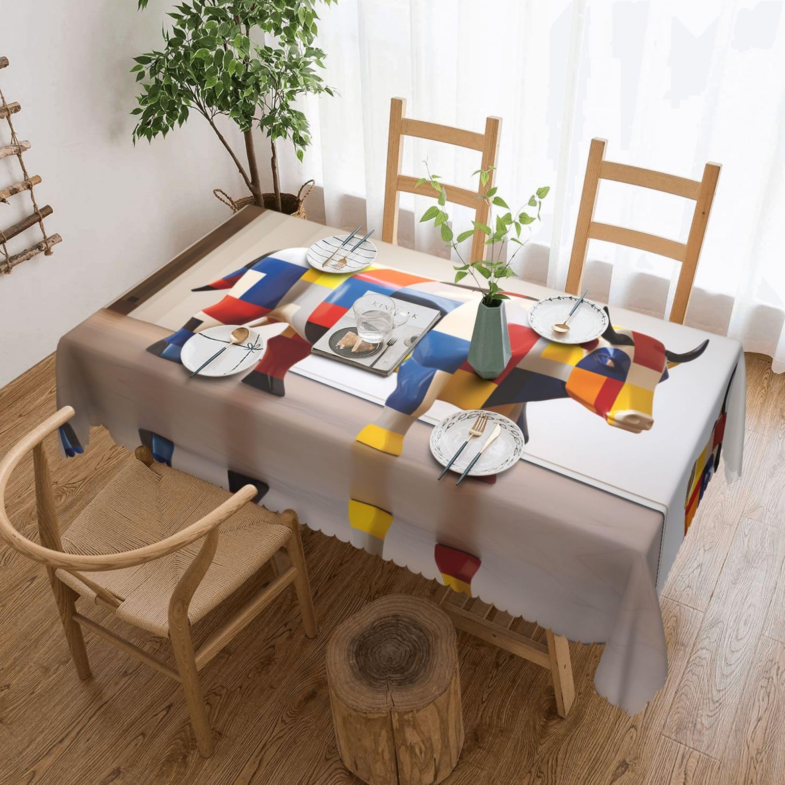 Nappe carrée Bull Riding anti-graisse lavable solution table rectangulaire