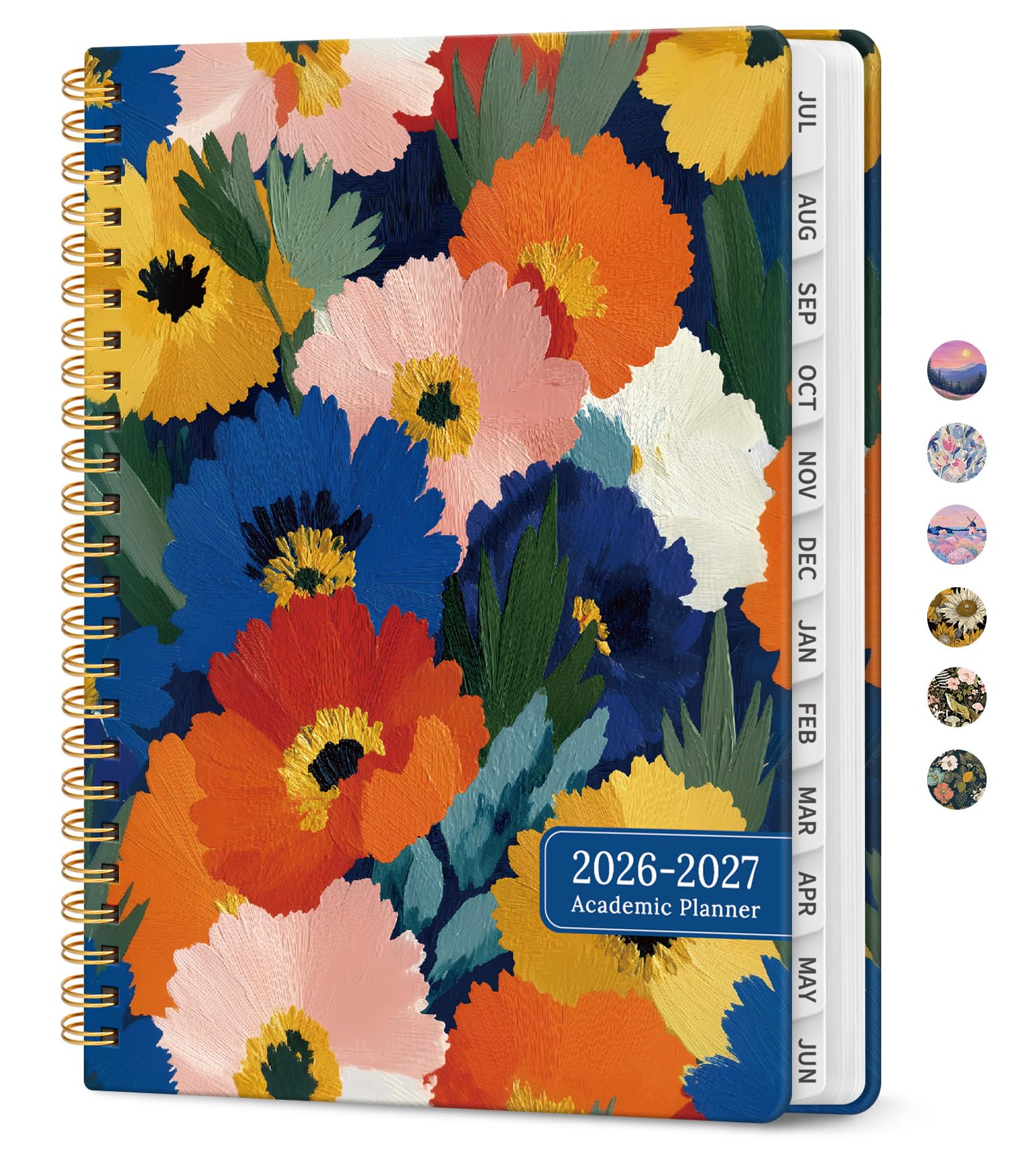 Taja Academic Planner 2026–2027 Vivid Petals A5 Spiral Bound | Daily Planning with Monthly & Weekly Views - main product image