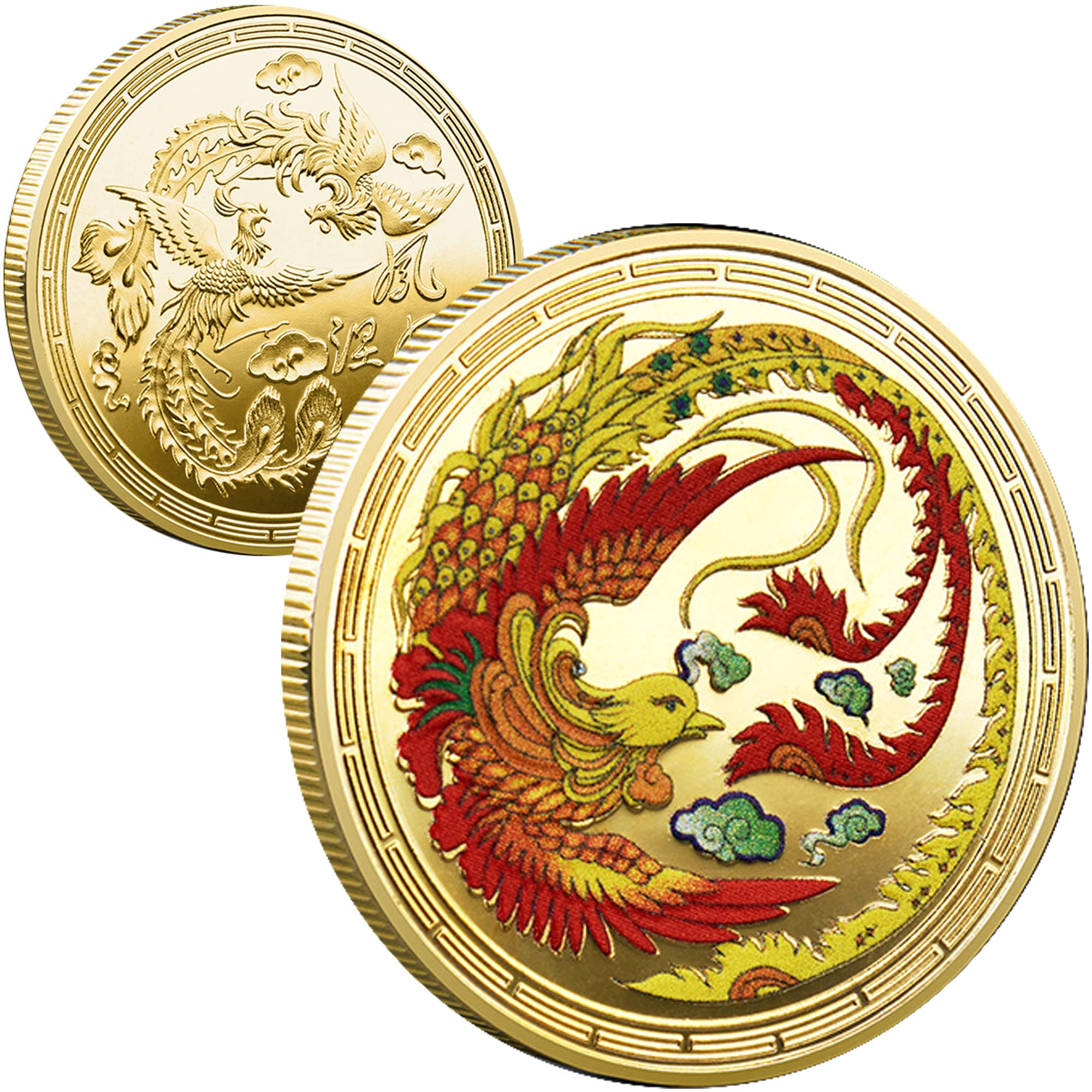 CYOUNG Attract Good Fortune and Prosperity with Phoenix Lucky Coin - A Must-Have for Your Collection - Lottery Ticket Scratcher Tool