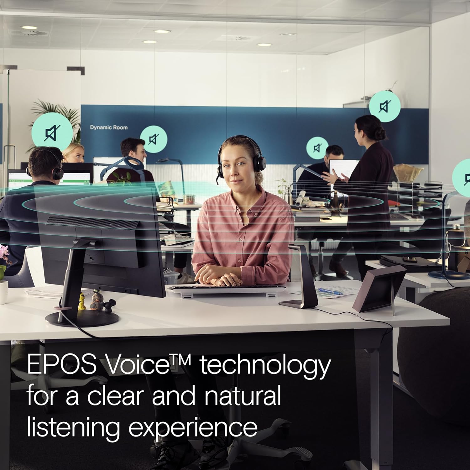 EPOS Impact 1061T - Enhanced Open Office Headset with Hybrid ANC, EPOS AI™ Microphone, and Multipoint Connectivity