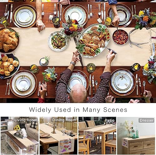 Miniatura 5 de Camino de mesa de otoño, caminos de mesa de vino y uva, cosecha, Acción de Gracias, vintage, barril de vino, de algodón, lino, bufanda, cocina, mesa