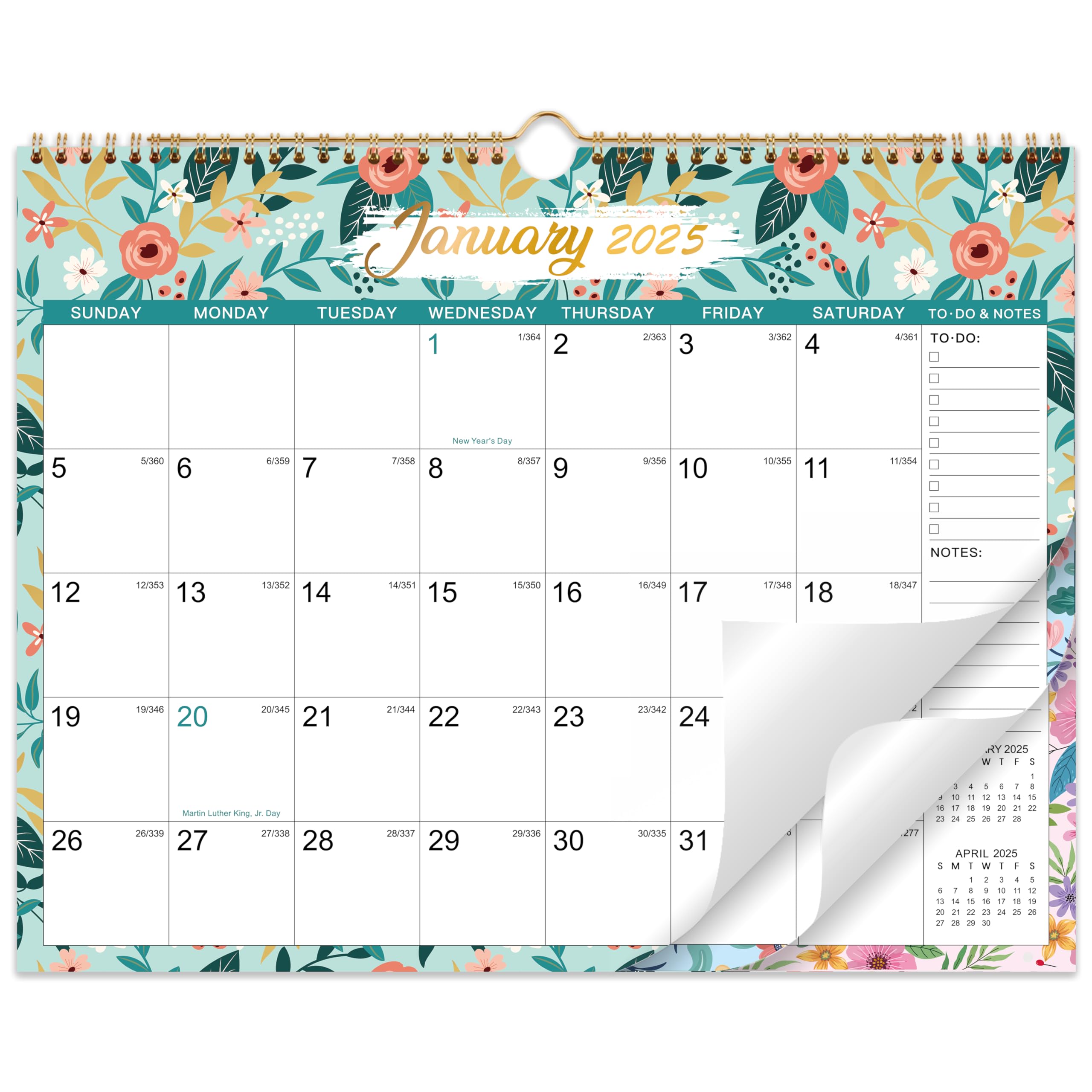 2026 Calendar - 2026 Wall Calendar 12 Month, 14.6" x 11.5", Calendar 2026, Large Wall Calendar 2026 from Jan. 2026 - Dec. 2026, 2026 Hanging Calendar, Twin-Wire Binding, Julian Dates