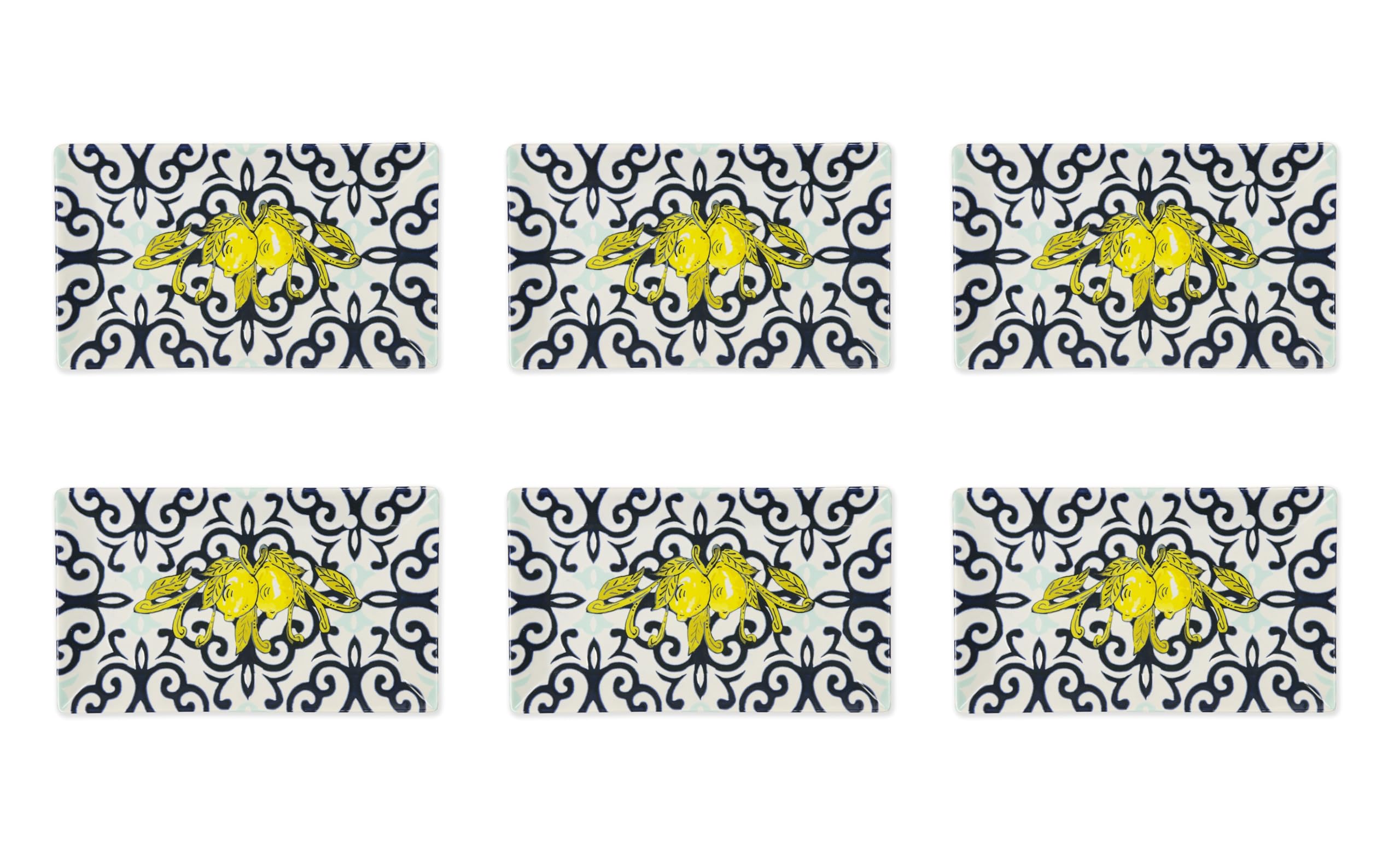 Excelsa Amalfi zestaw 6 talerzy dekoracyjnych, 25 x 15 cm, ceramika