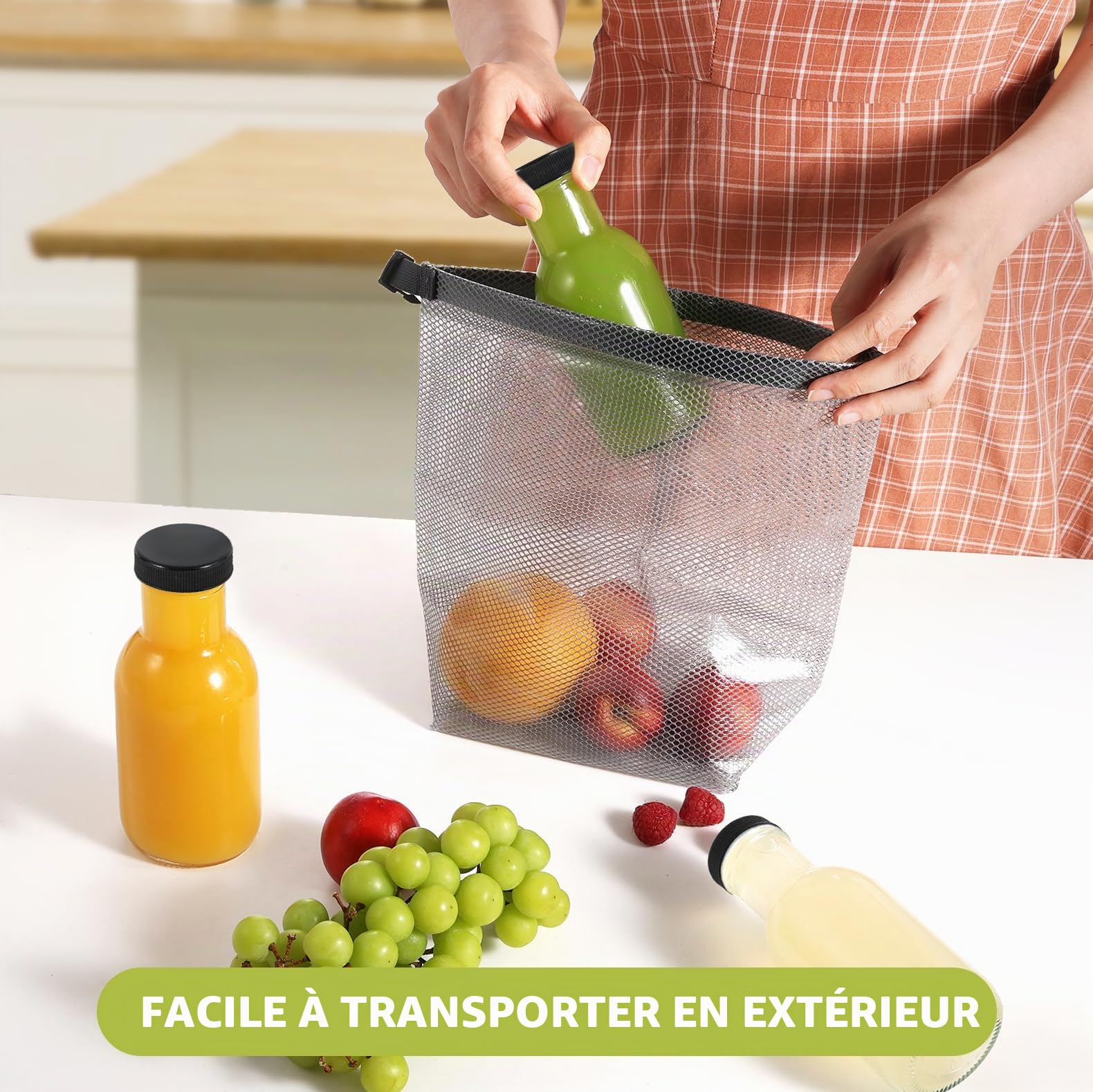 Limili Lot de 4 bouteilles de jus réutilisables 250 ml avec couvercles, bouteilles en verre transparent pour boissons faites maison, pique-niques, voyages, école