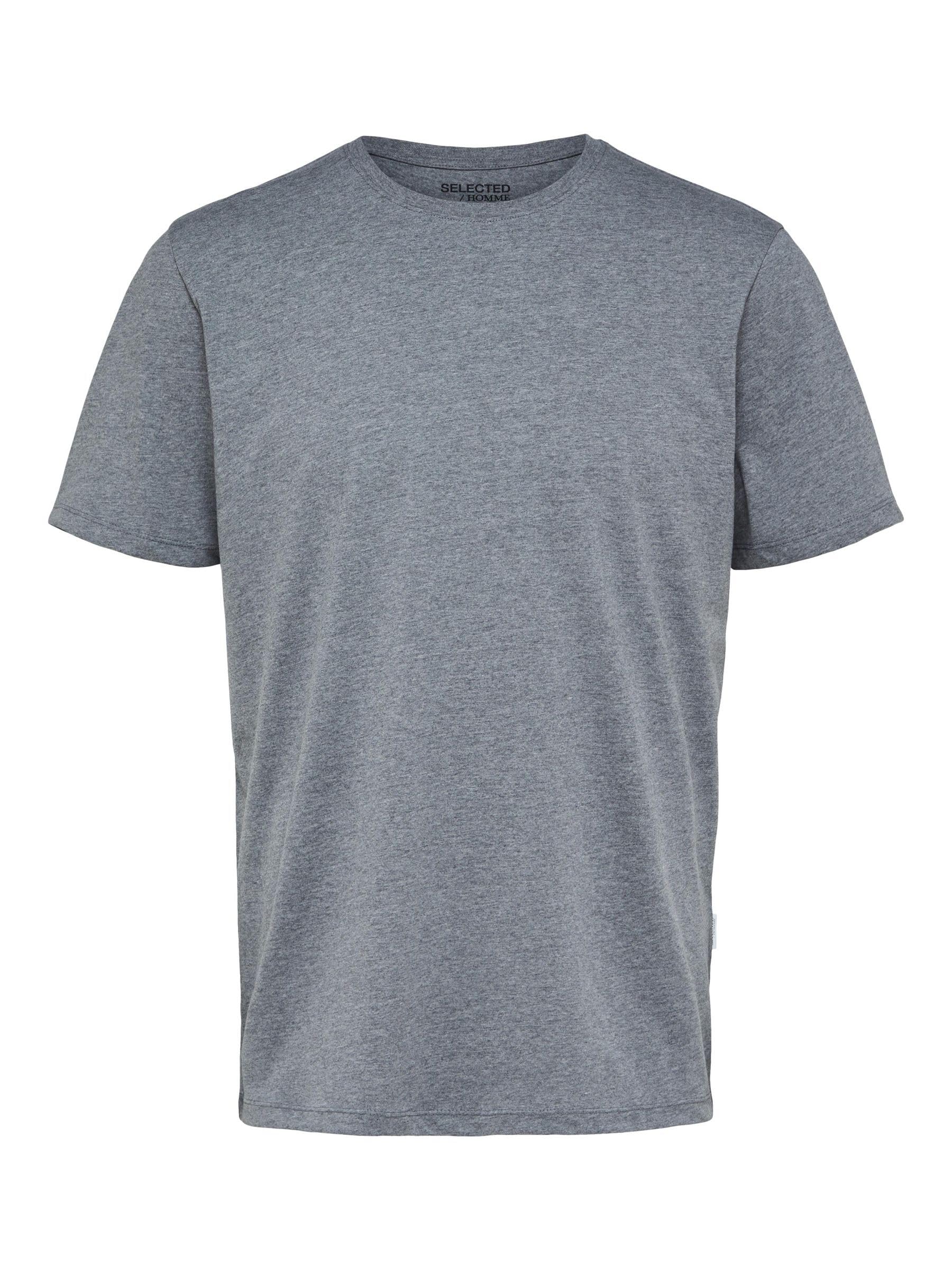SELECTED HOMME Male T-Shirt Regular, Medium Grey Melange, XL