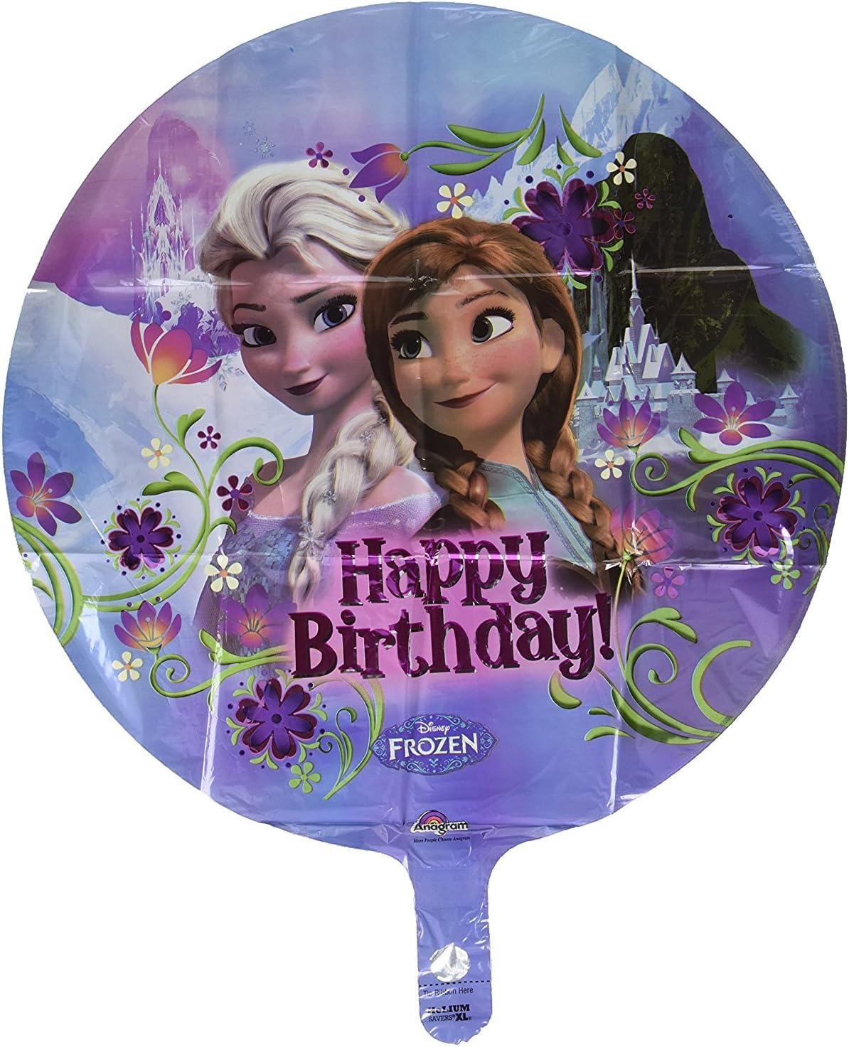 Amscan Anagram 2900901 - Disney Frozen Happy Birthday Round Foil Balloon - 18 Inch, Blue