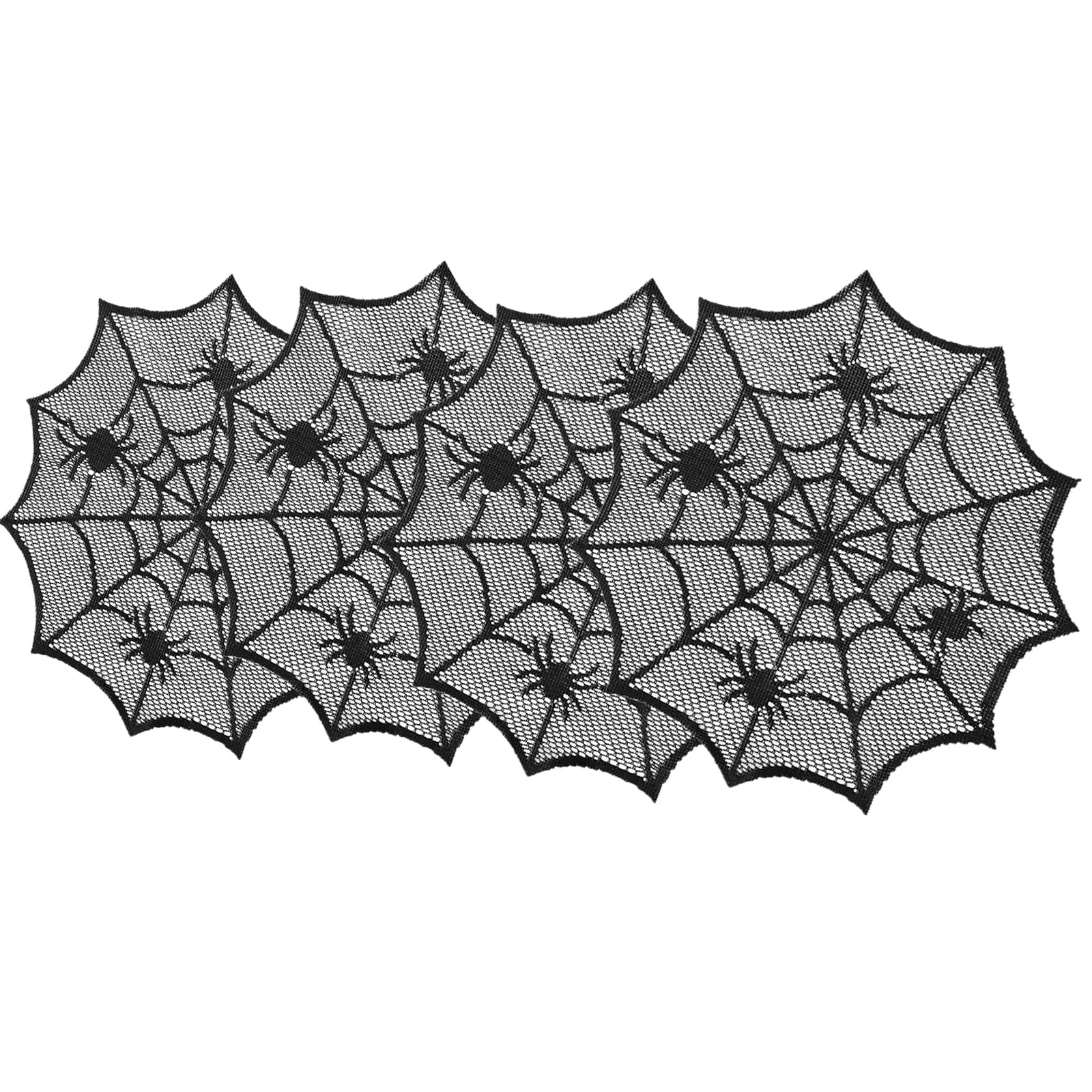carotoe Laces Spiders Webs Table Mats Cobwebs Placemat Adds Sophistication to Your Home Decoration Halloween Tabletop Decoration
