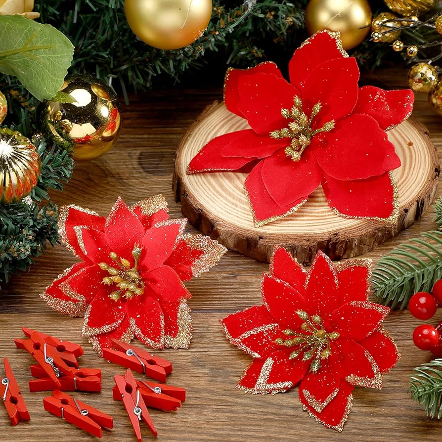 トールペイント　クリスマスポインセチア置物 トールペイント クリスマス ポインセチア 飾り 壁掛け その他